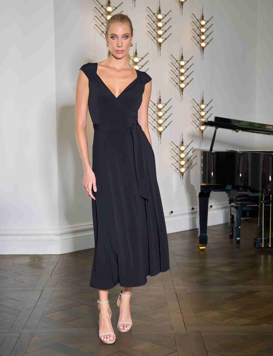 Oksana 'Little Black Dress' True Wrap Midi
