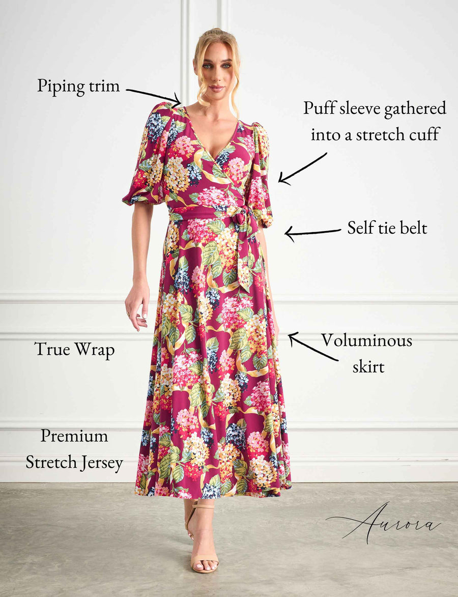 Aurora 'Golden Garland' True Wrap Dress