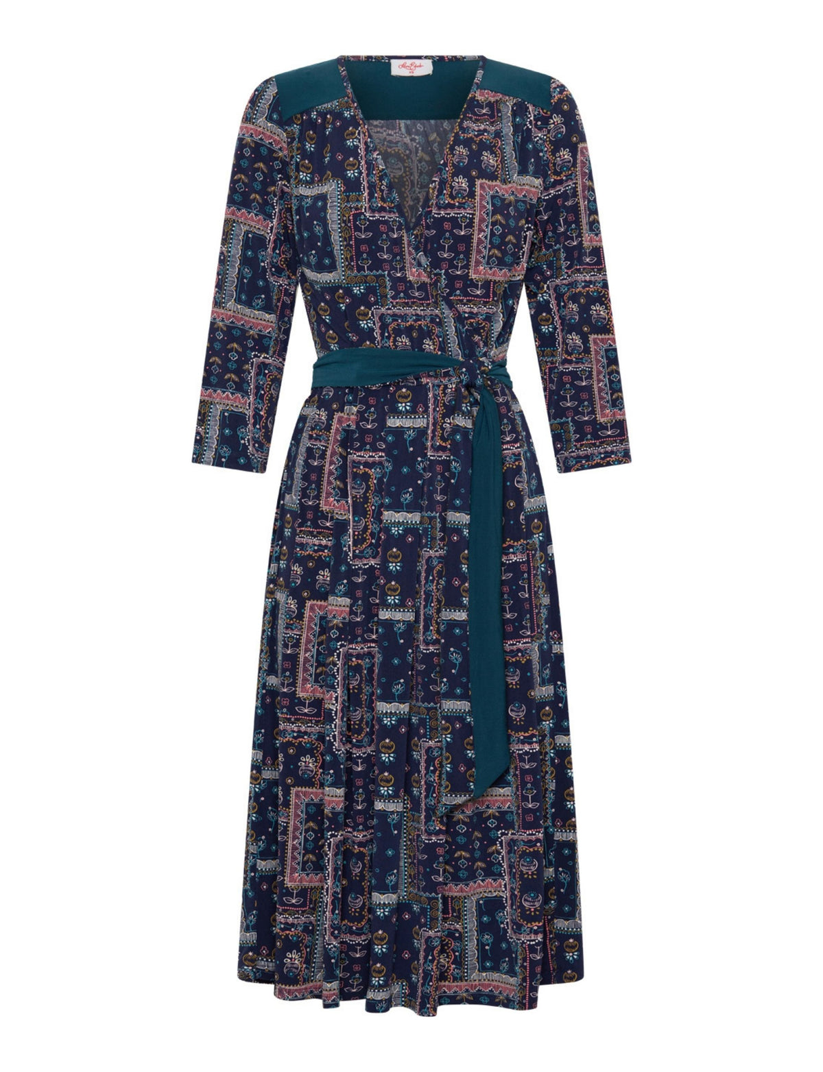 Gaia 'Boho Babe' Contrast Faux Wrap Dress