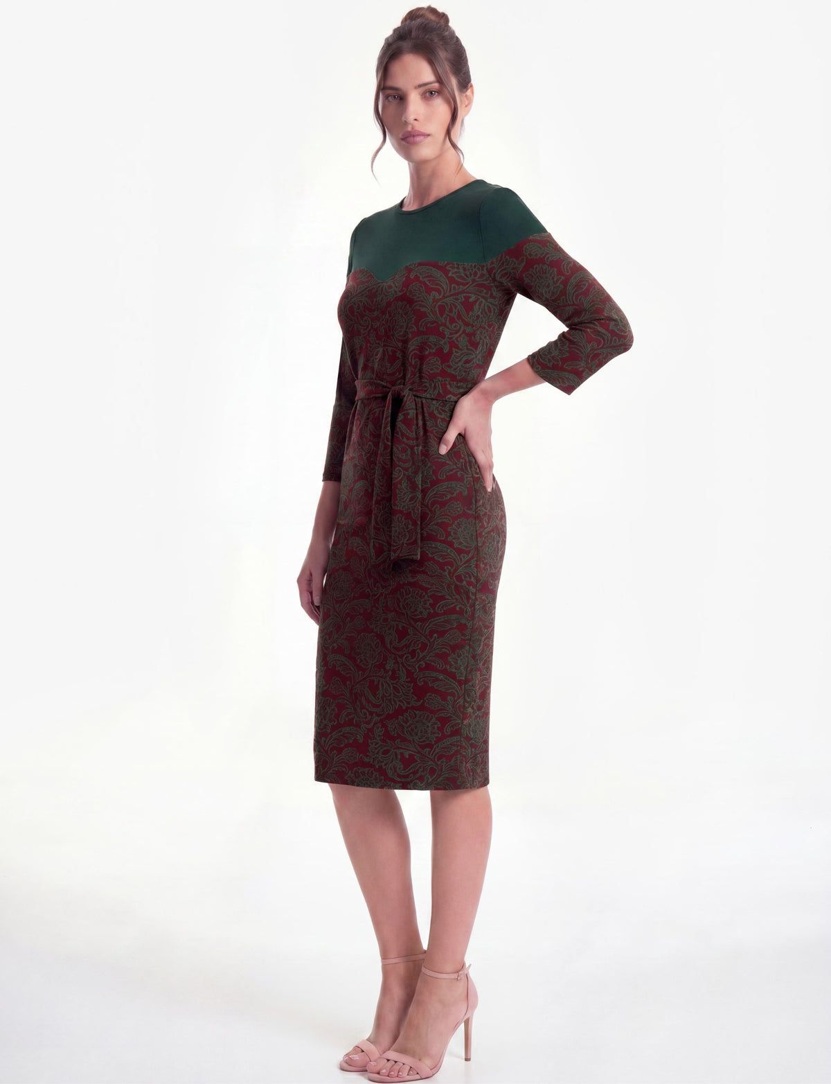 Belle 'Boysenberry' Mock Neck Midi Dress