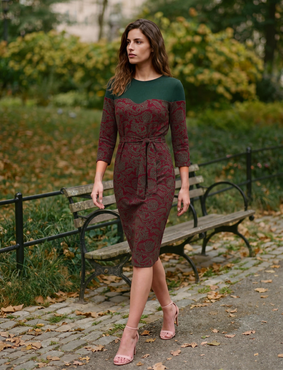 Belle 'Boysenberry' Mock Neck Midi Dress
