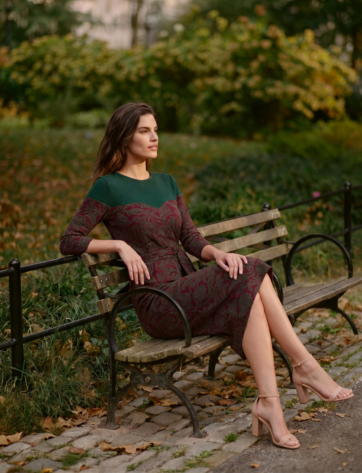 Belle 'Boysenberry' Mock Neck Midi Dress