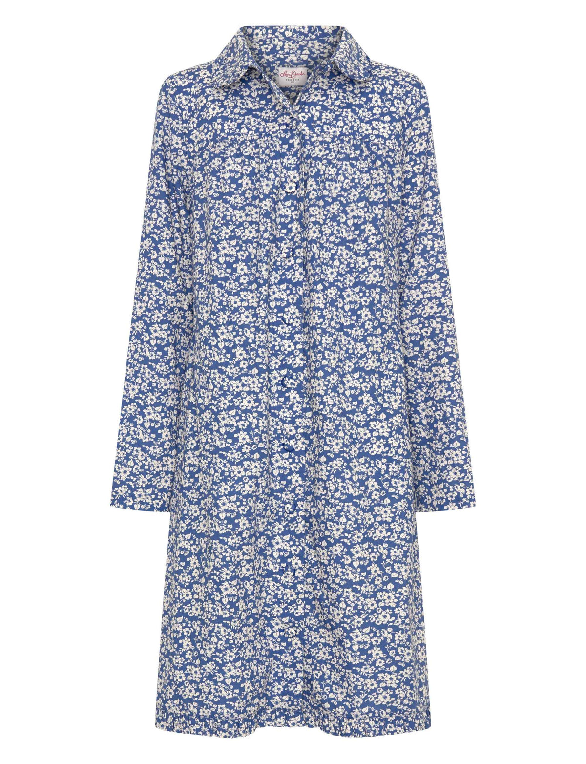 Diane 'Fleurs Marine' Long Sleeve Shirtdress
