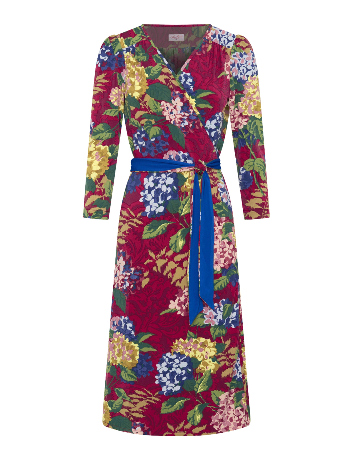 Jacinta 'Hydrangea Brocade' Wrap Dress with Contrast Belt