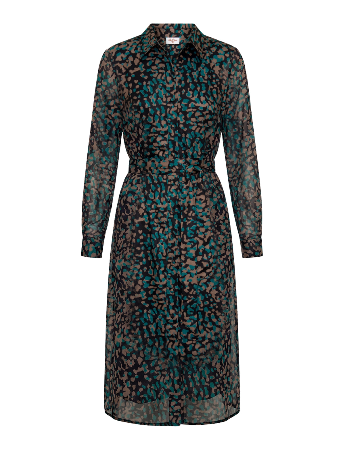 Arizona 'Kalahari' Long Sleeve Belted Midi Shirt Dress