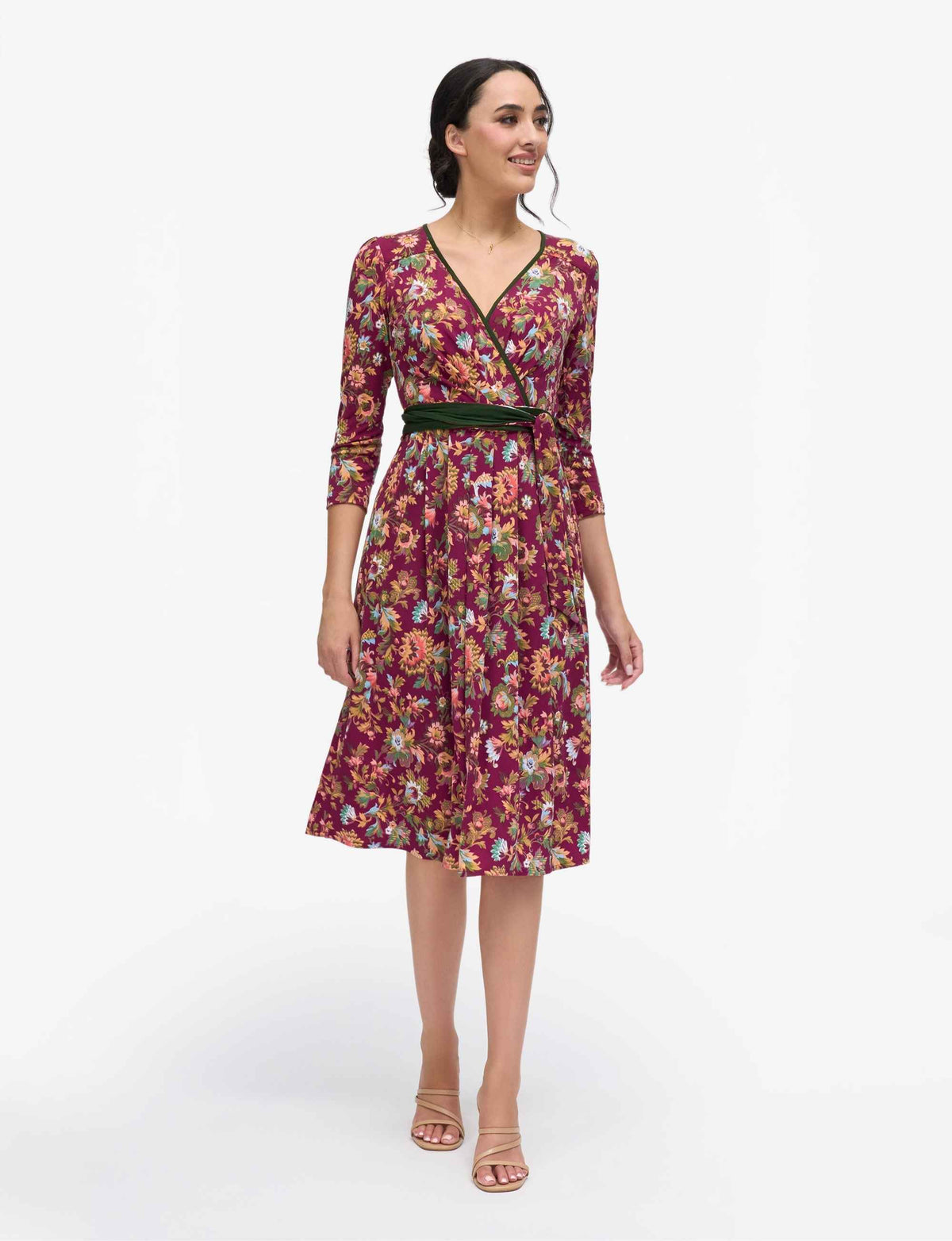 Flora 'Mulberry Rococo' Wrap Style Dress