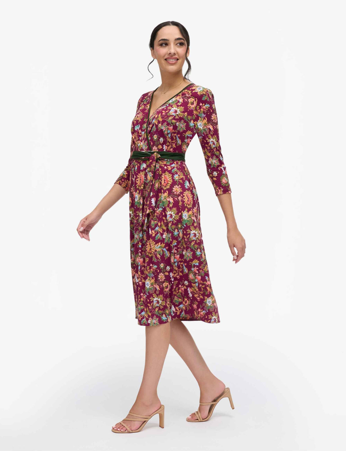 Flora 'Mulberry Rococo' Wrap Style Dress