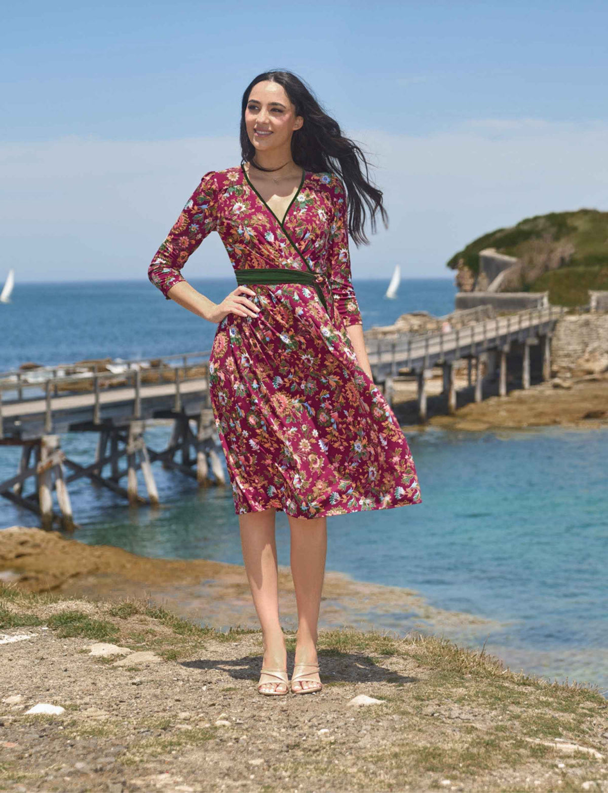 Flora 'Mulberry Rococo' Wrap Style Dress