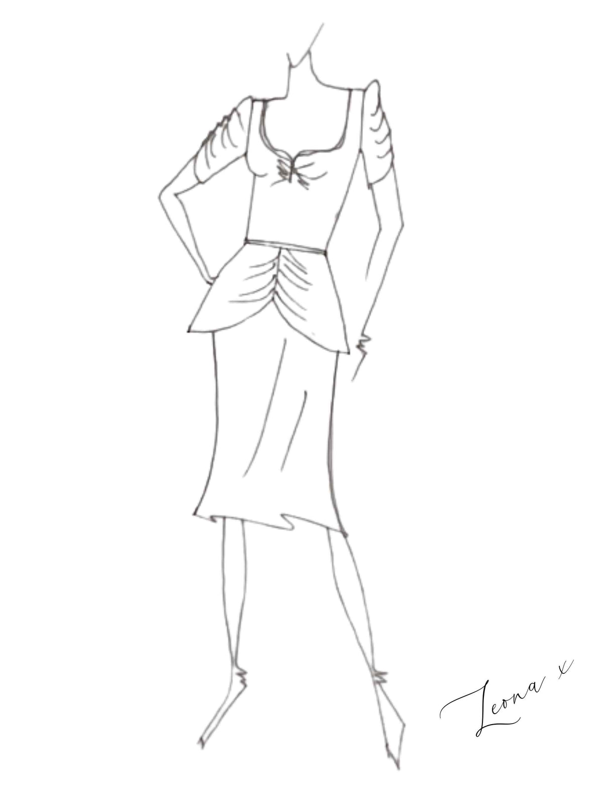 Teri 'LBD' Cocktail Dress with Ruched Sleeves - FINAL SALE