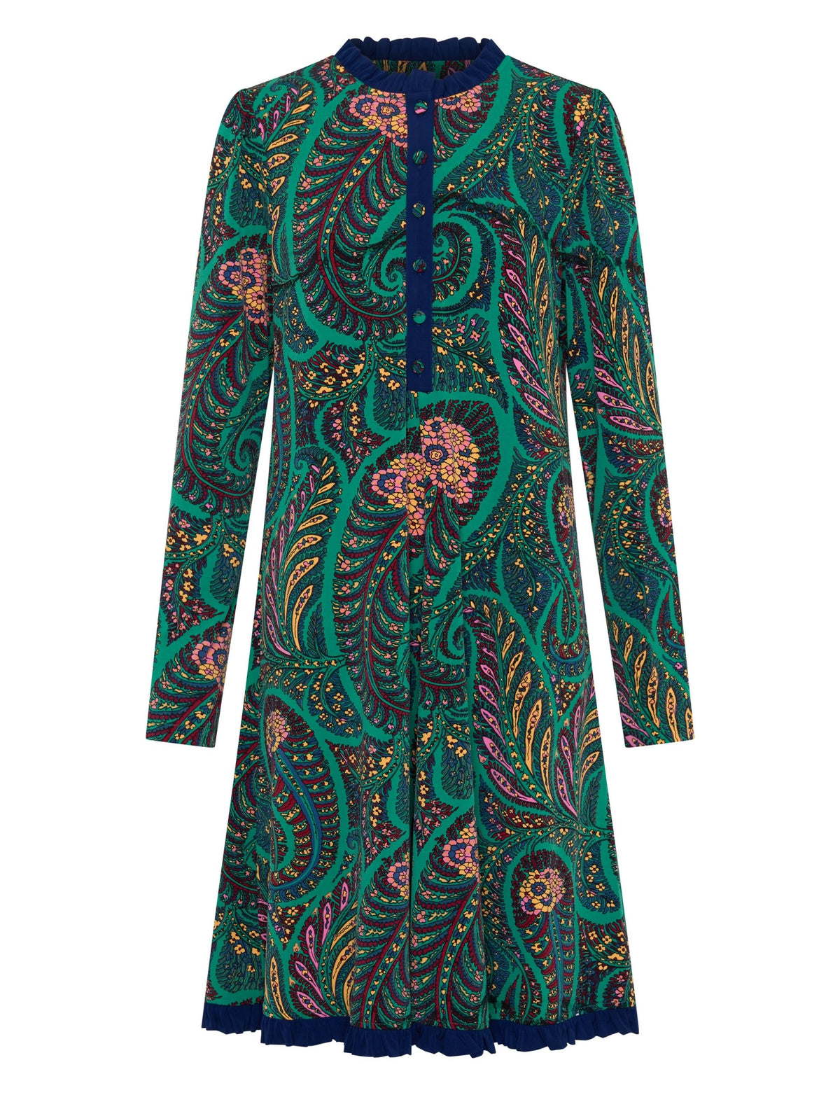 Liora 'Peacock Parade' Ruffle Detail Shift Dress