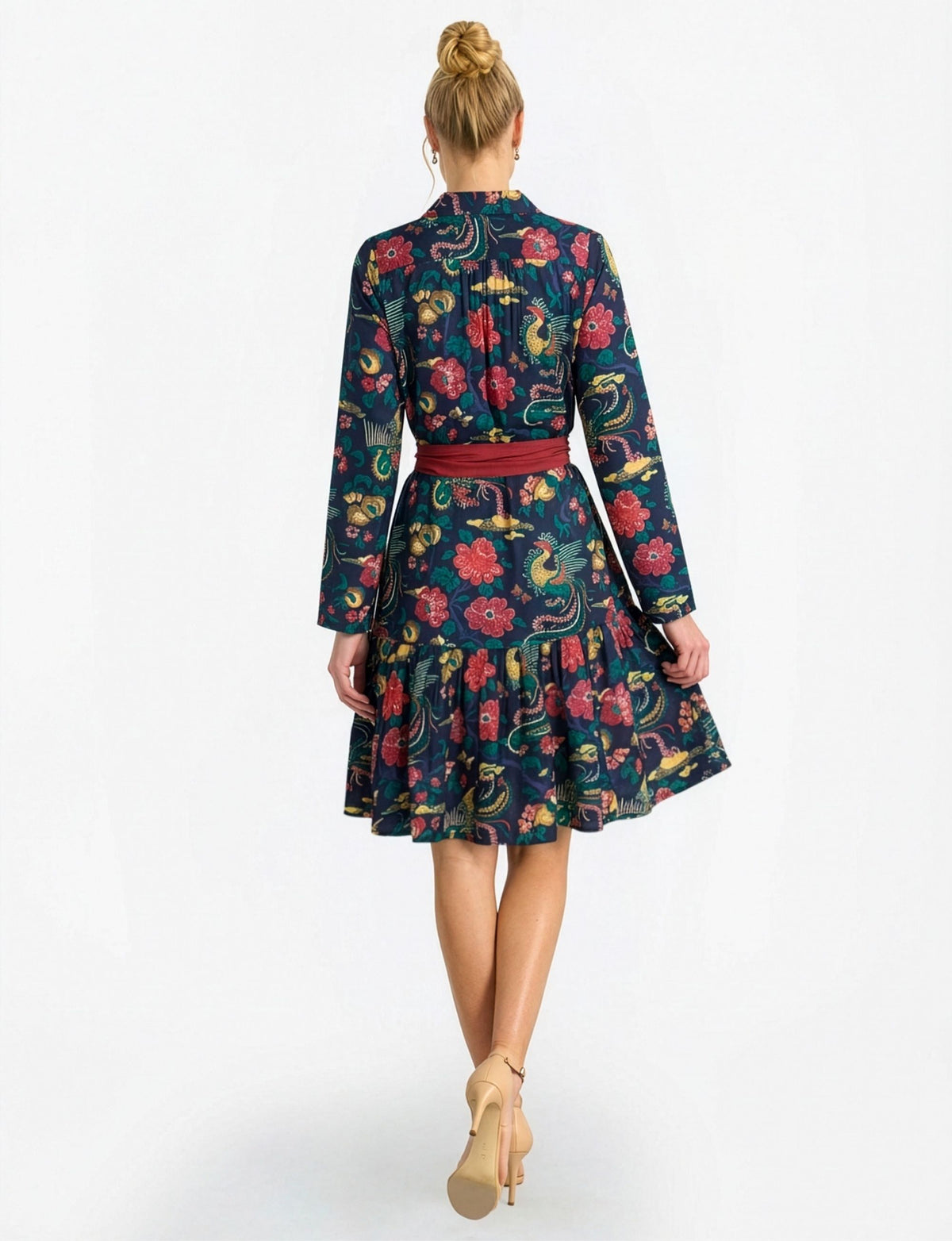 Sylvia 'Phoenix Legend' Knee Length Shirtdress