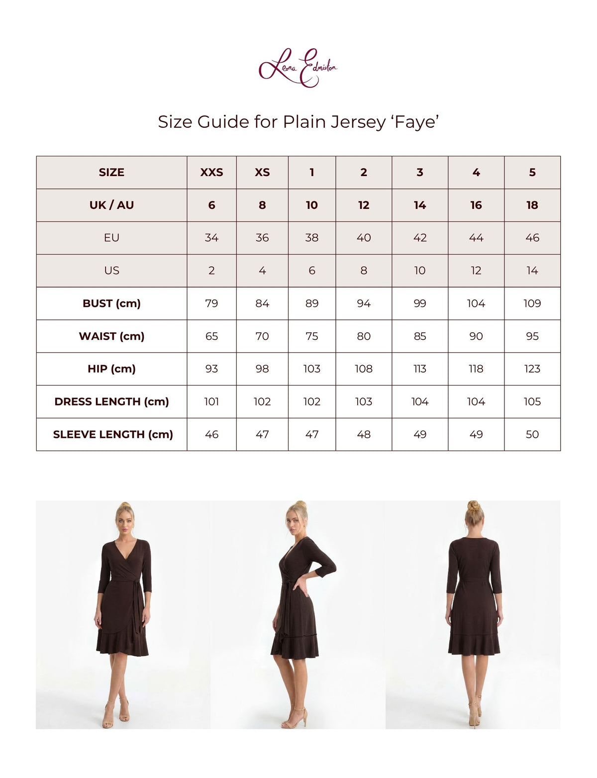 Faye True Wrap Dress - Chocolate Brown