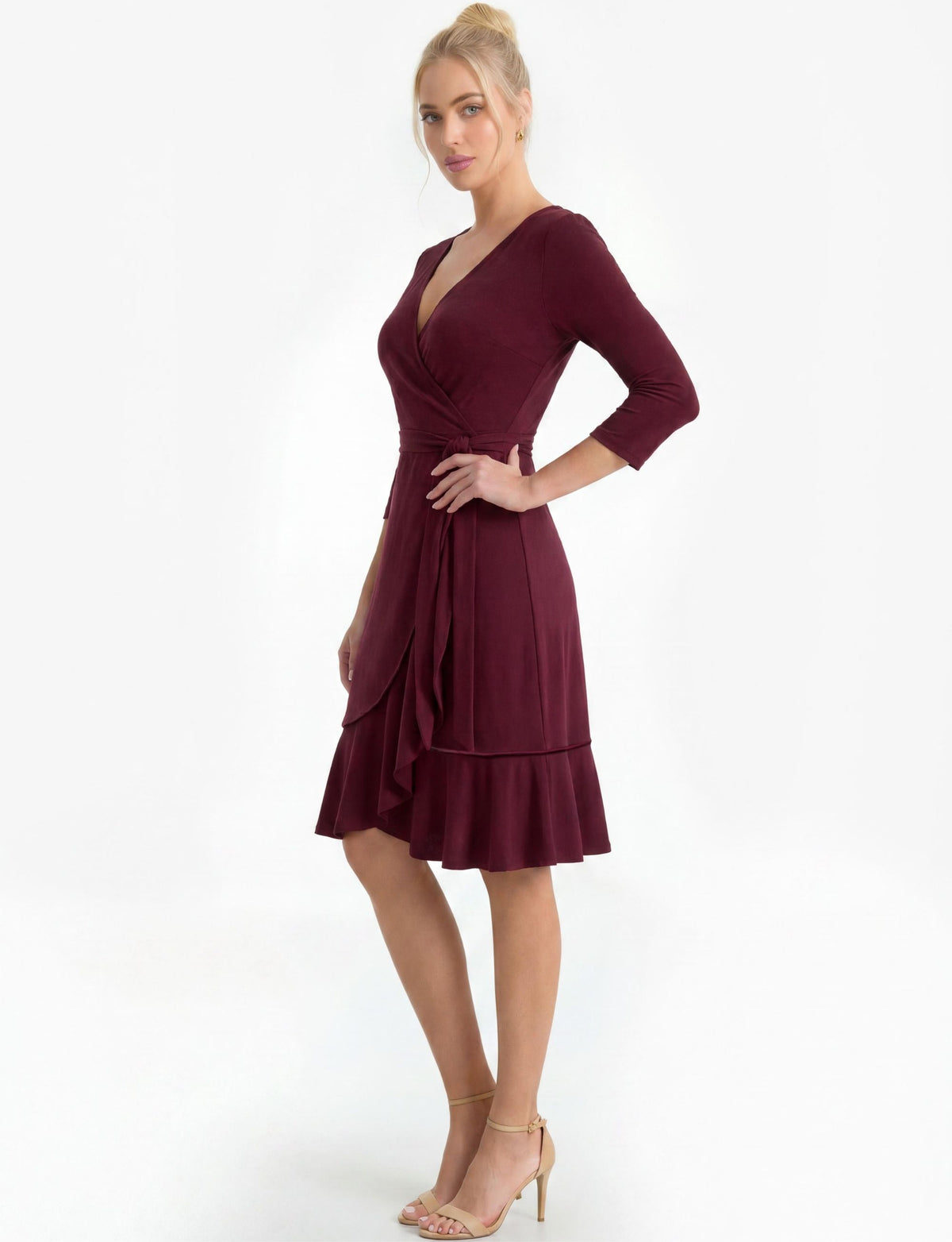 Faye True Wrap Dress - Raspberry
