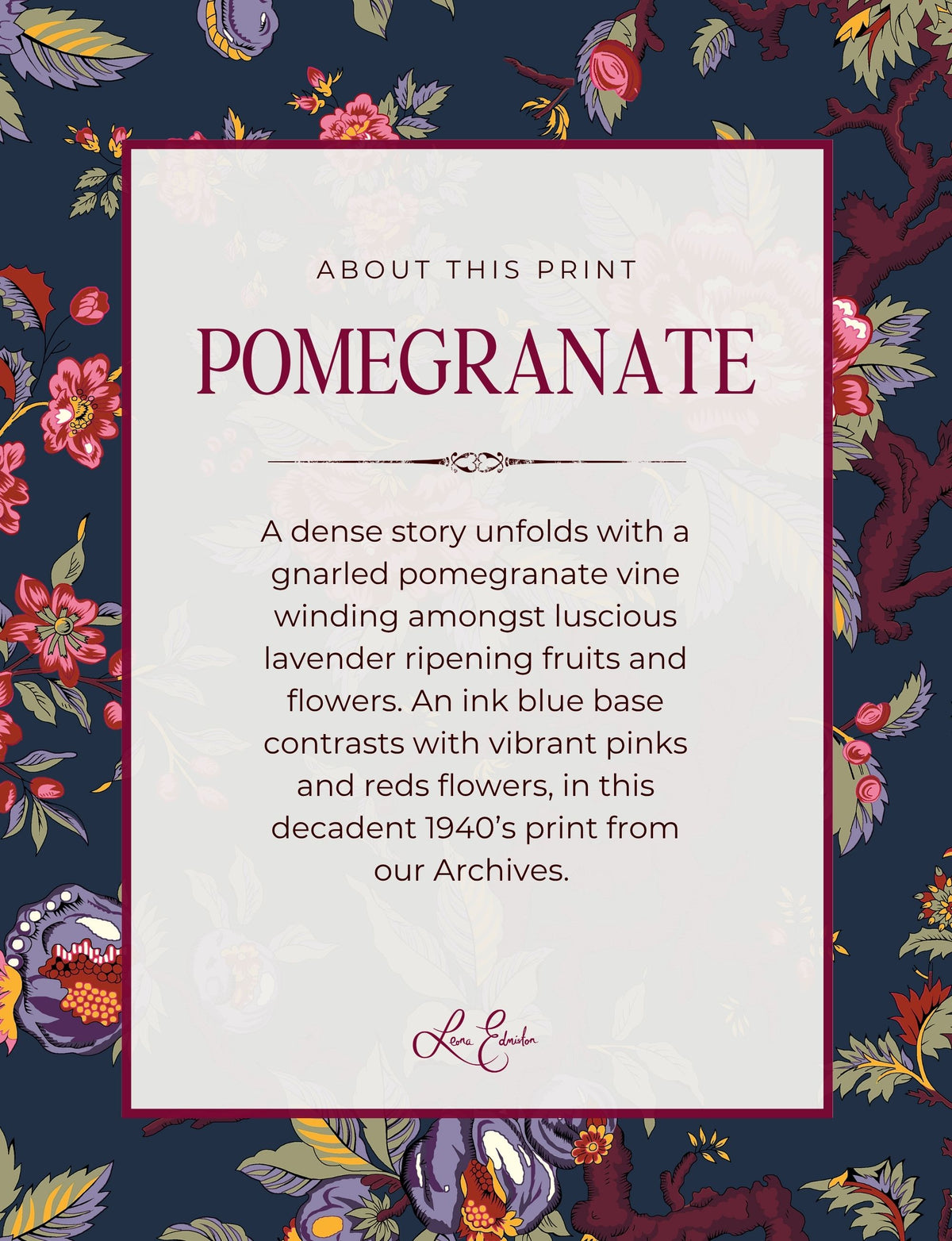 Fleur 'Pomegranate' Round Neck Long Sleeve Midi Dress