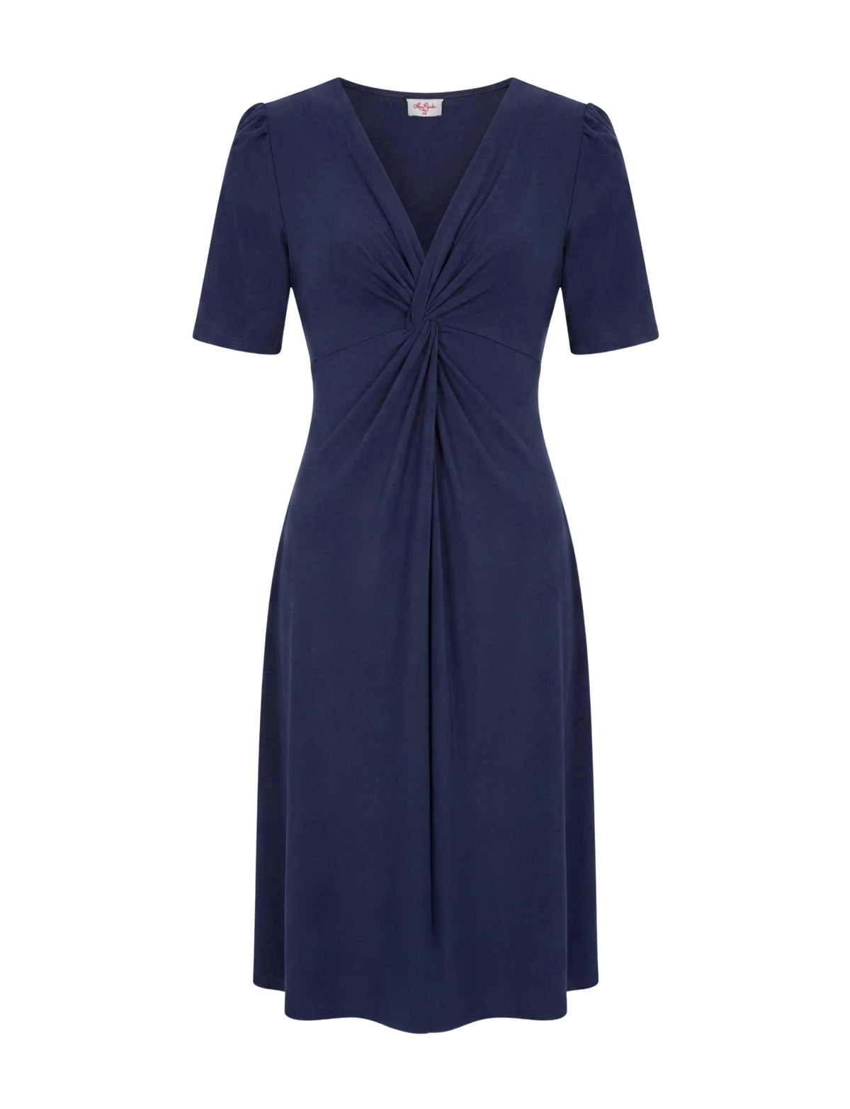Sophie V-Neck Twist Front Dress - Navy
