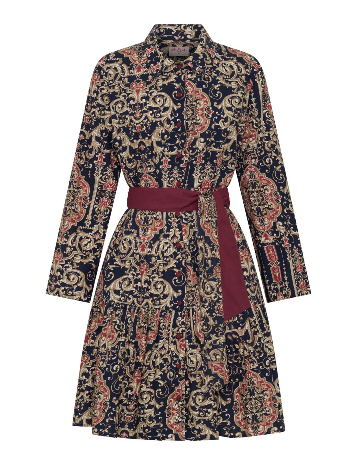 Bettina 'Venetian Affair' Long Sleeve Tiered Shirt Dress