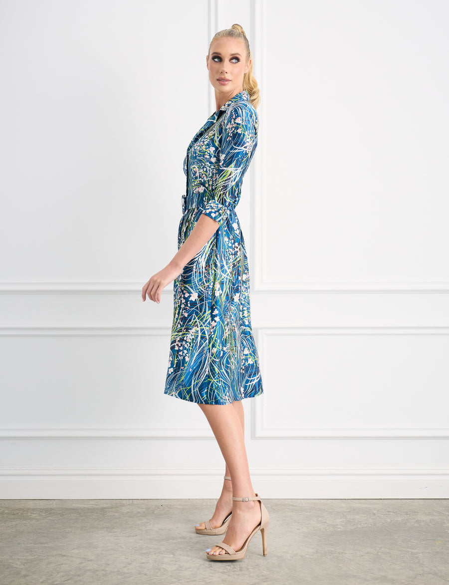 Caroline 'Meadowland' Limited Edition Silk Midi Dress