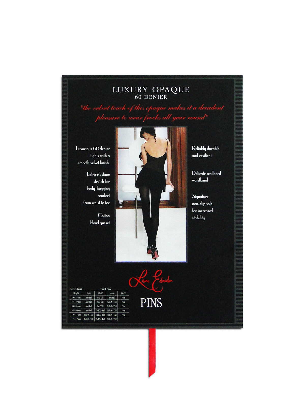 Luxury PINS - 60D Opaque Stockings - 1 Pack - Black