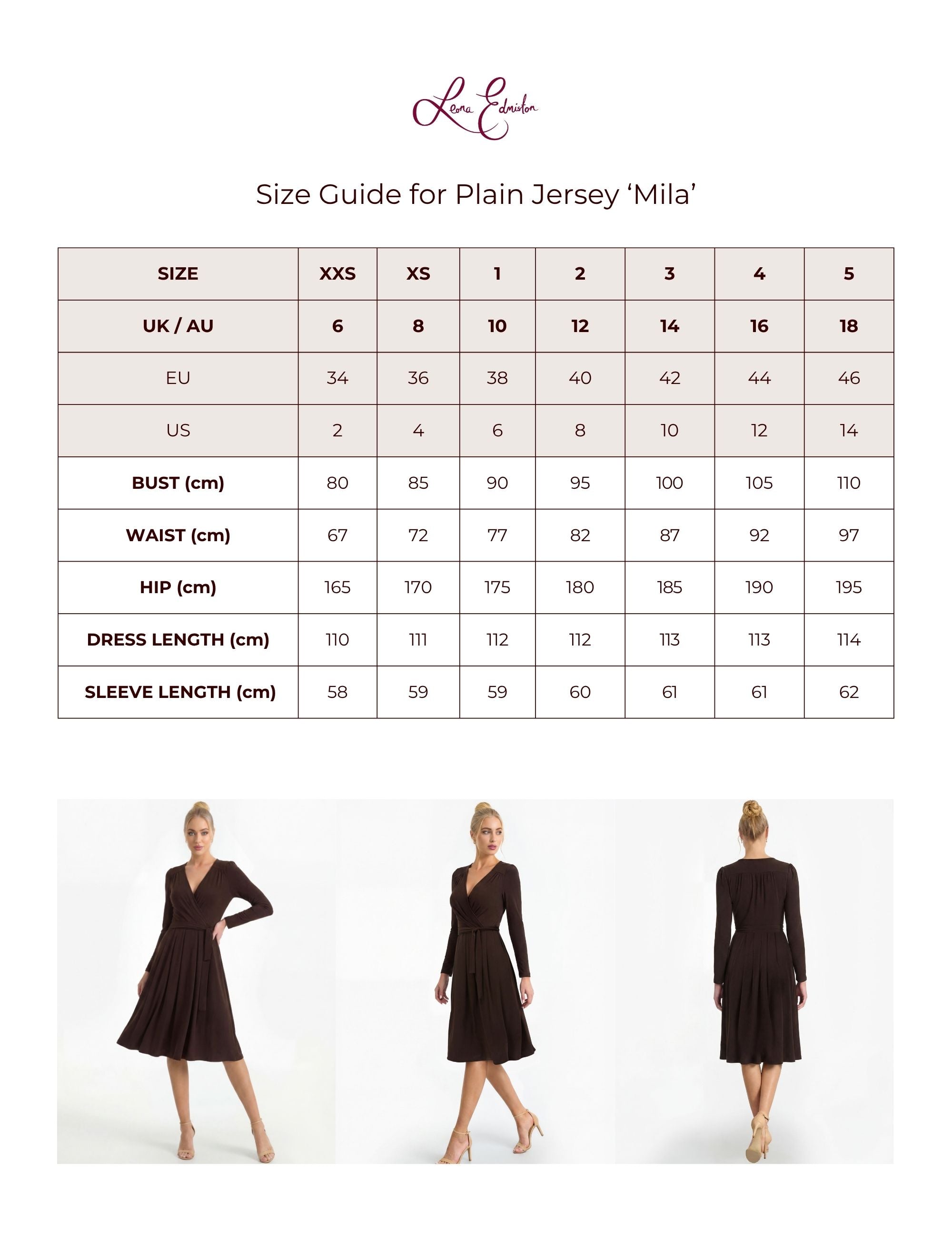 Mila Long Sleeve Pleated Faux Wrap Dress - Chocolate Brown