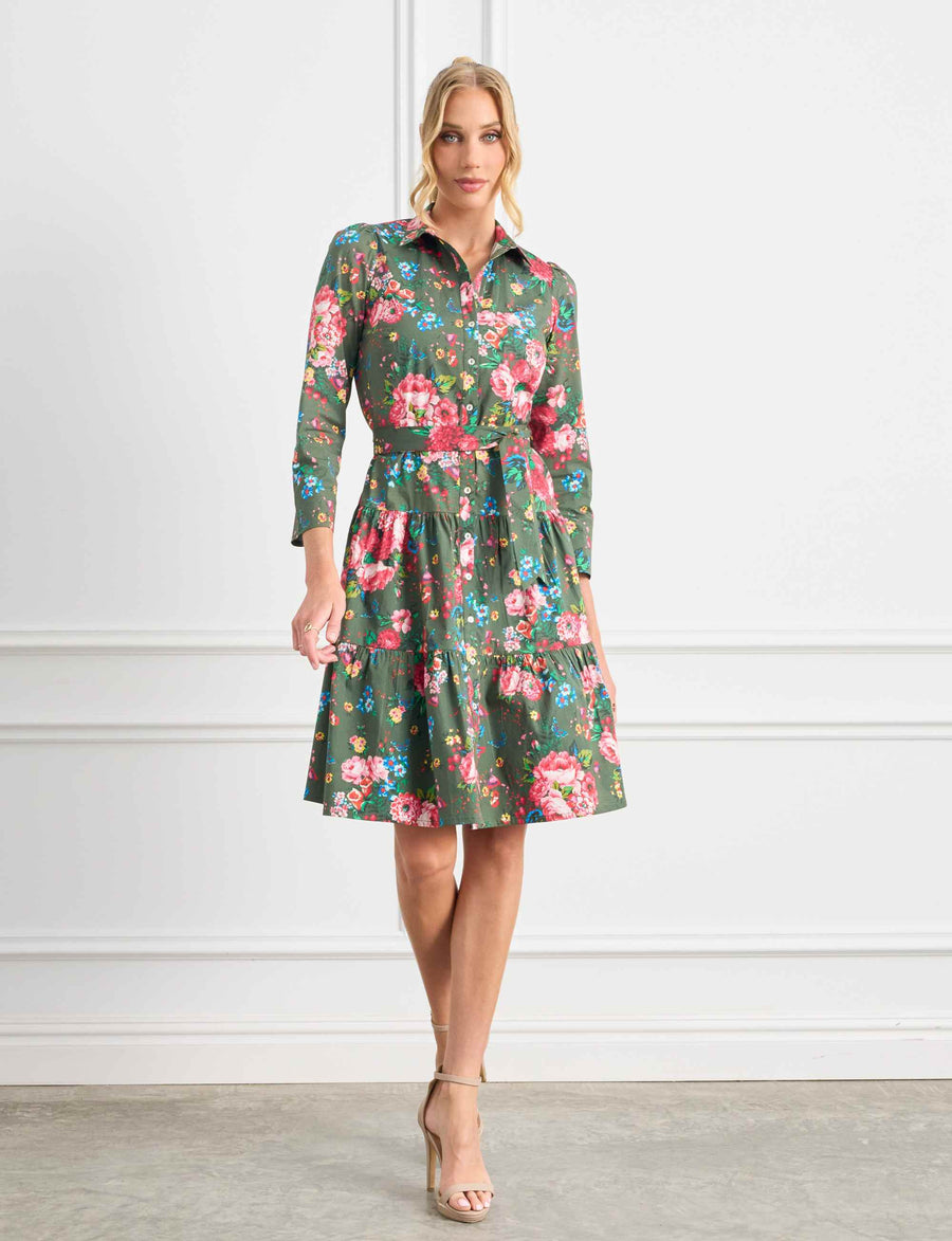 Jasmine 'Cottage Garden' Shirtmaker Knee Length Dress
