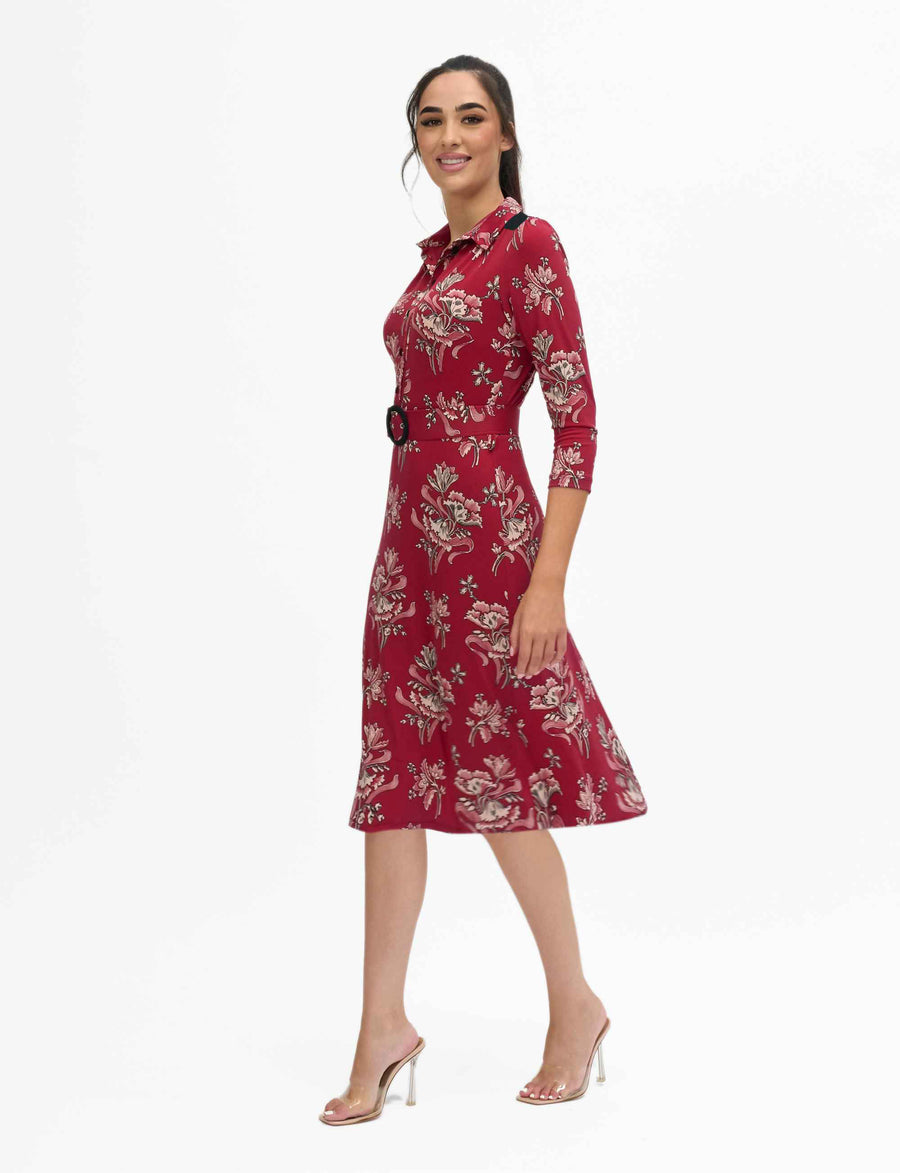 Marcella 'Lovely Lilies' Shirtmaker Dress with Belt NEW ARRIVAL