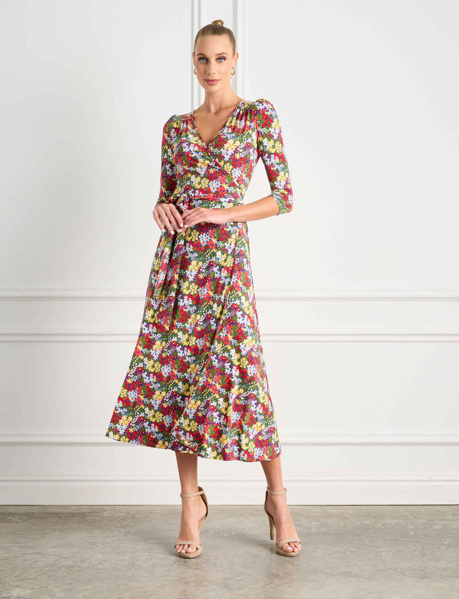 Milla 'A Floral Affair' True Wrap Midi Dress