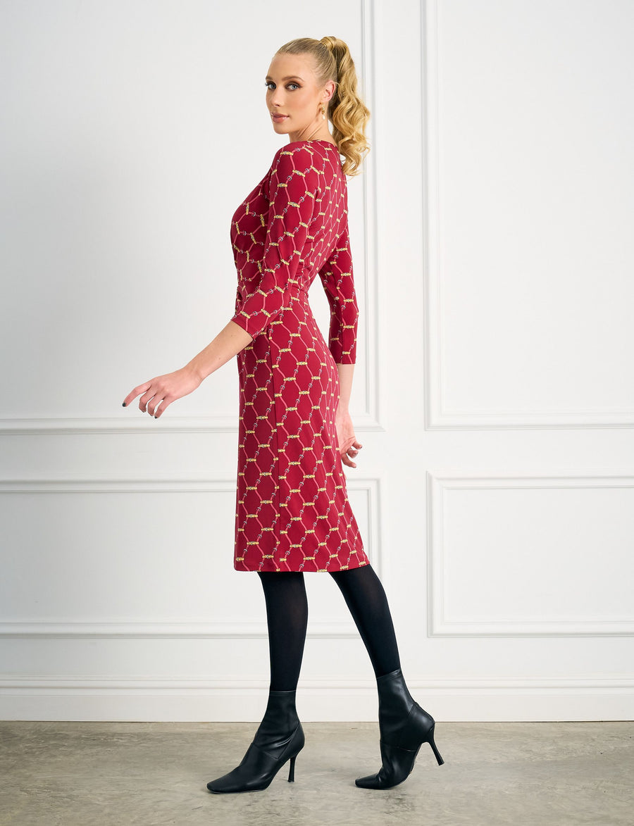 Luella 'Buckle Up' Infinity Knot Knee Length Dress