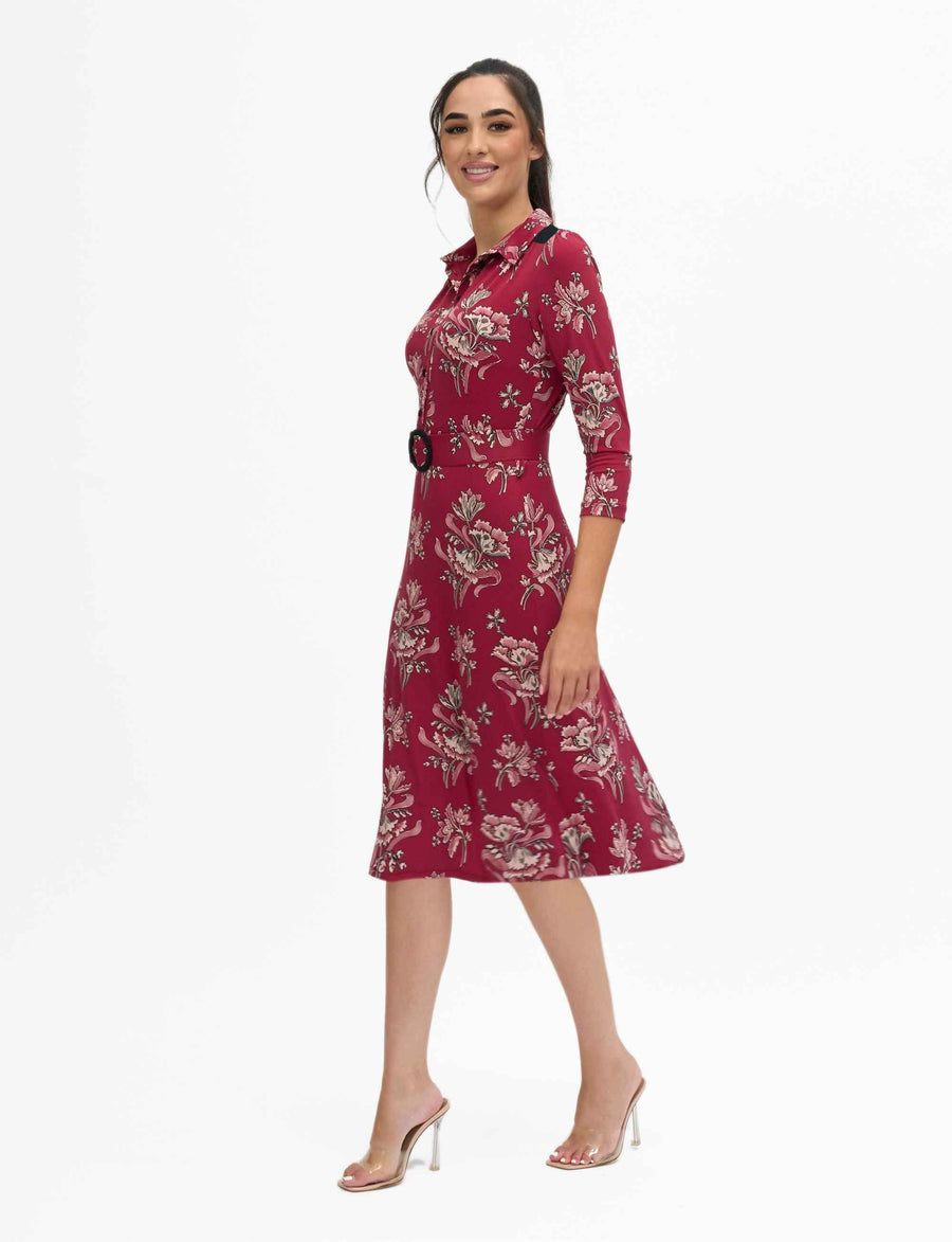 Marcella 'Lovely Lilies' Shirtmaker Dress with Belt NEW ARRIVAL