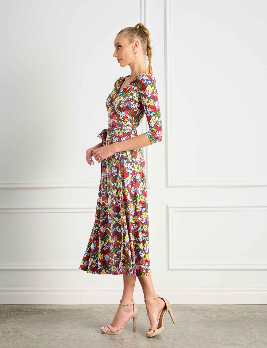 Milla 'A Floral Affair' True Wrap Midi Dress