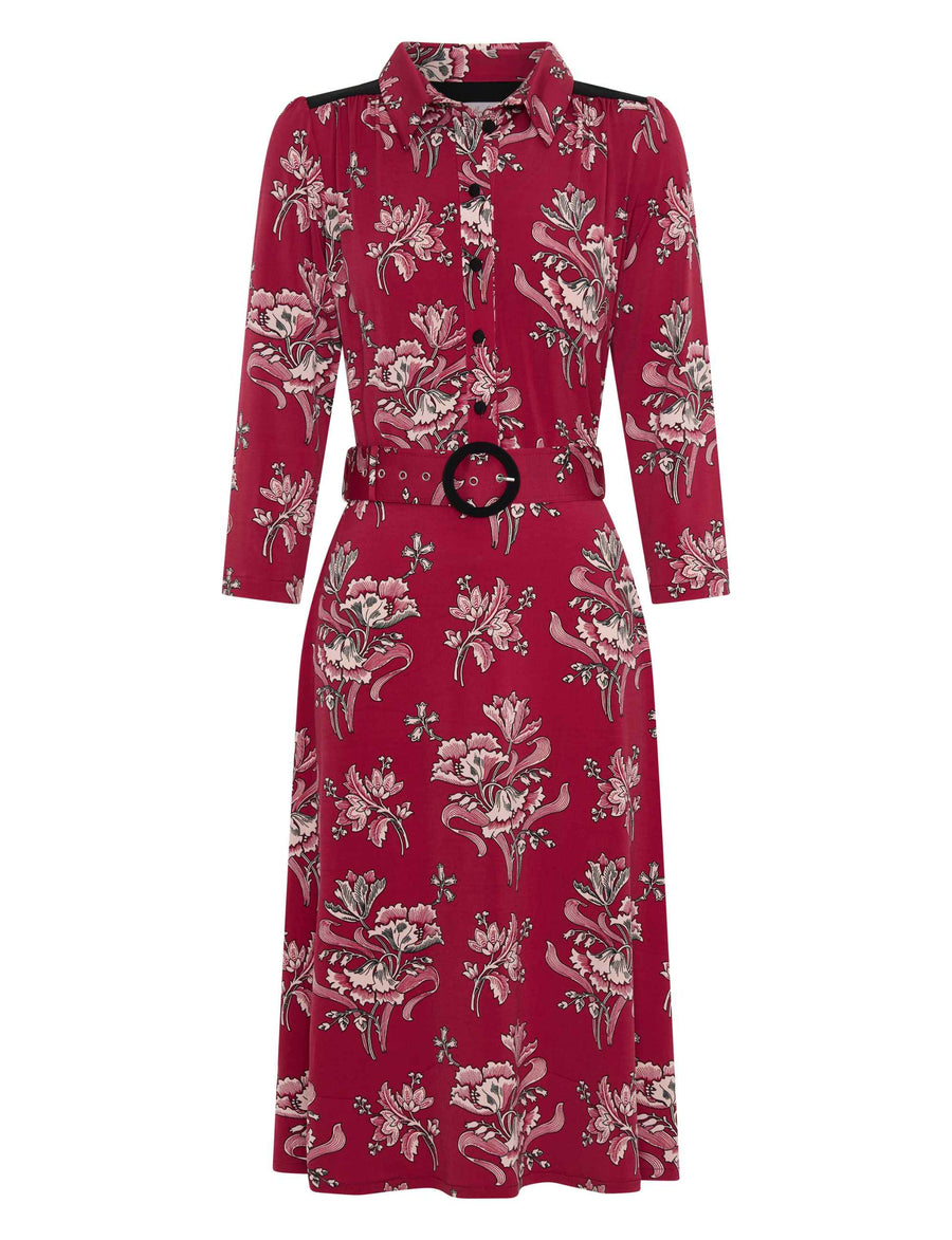 Marcella 'Lovely Lilies' Shirtmaker Dress with Belt NEW ARRIVAL