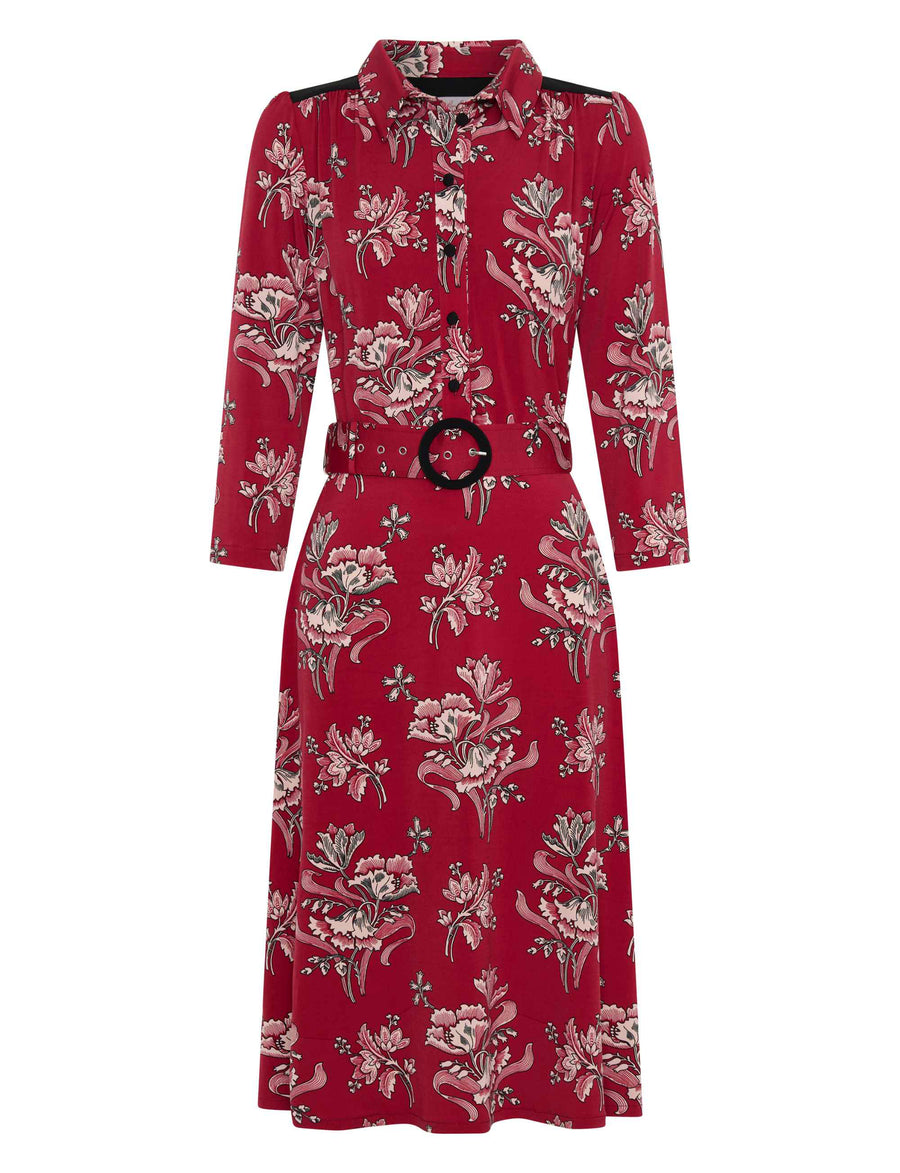 Marcella 'Lovely Lilies' Shirtmaker Dress with Belt NEW ARRIVAL
