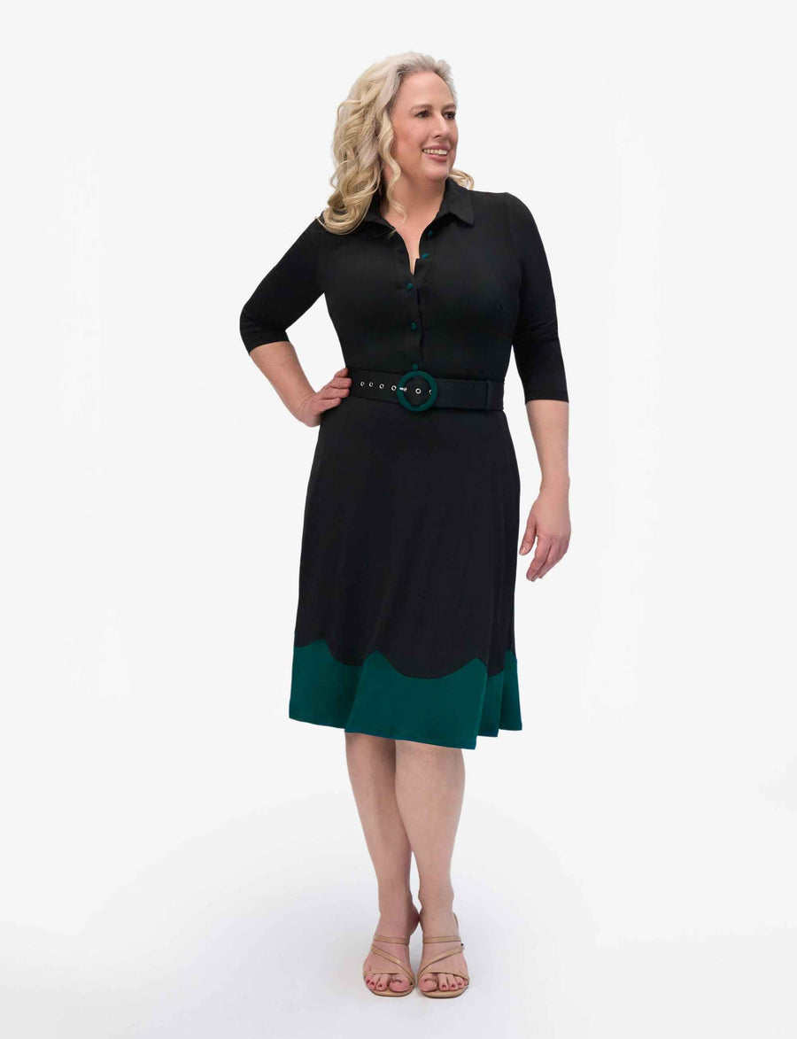 Michiko 'LBD' Peacock Shirtmaker Dress NEW ARRIVAL
