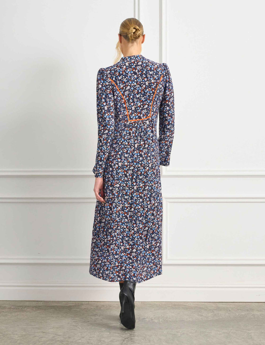 Jemima 'Blue Without You' Shirt Front Midi Dress FINAL SALE