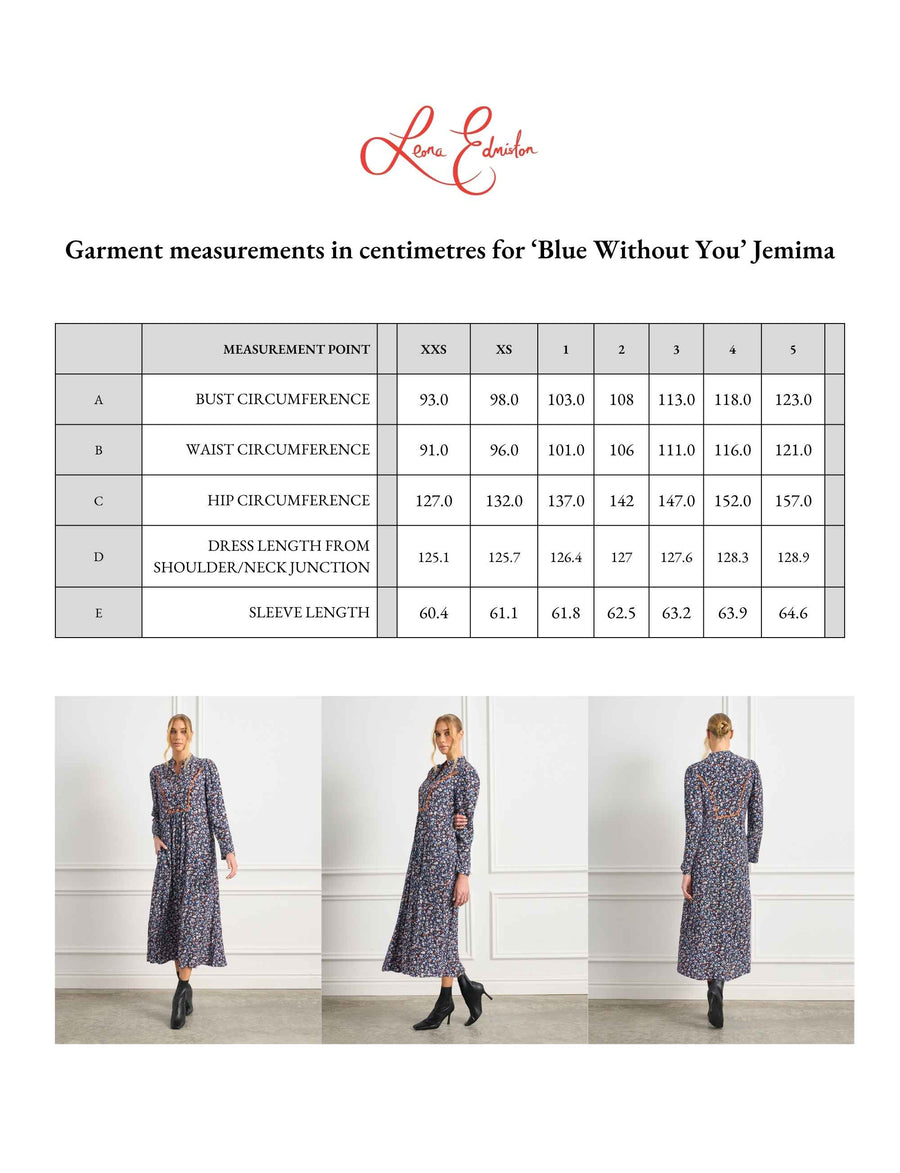 Jemima 'Blue Without You' Shirt Front Midi Dress FINAL SALE