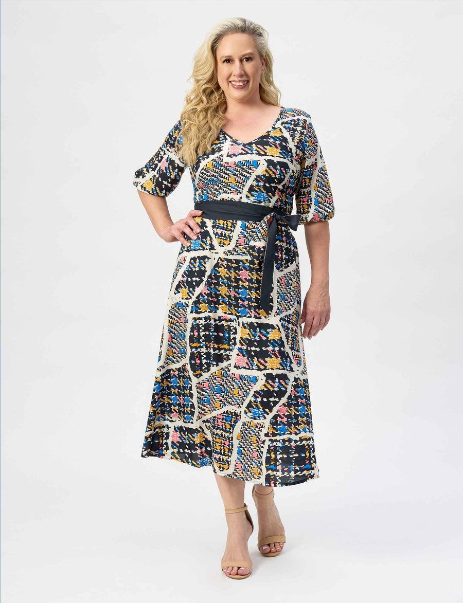 Taraji 'Ascot' Fit & Flare Midi Dress