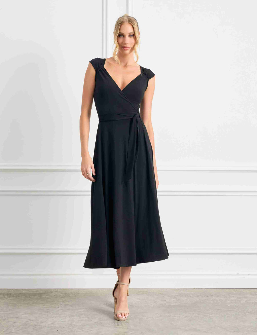 Oksana 'Little Black Dress' True Wrap Midi