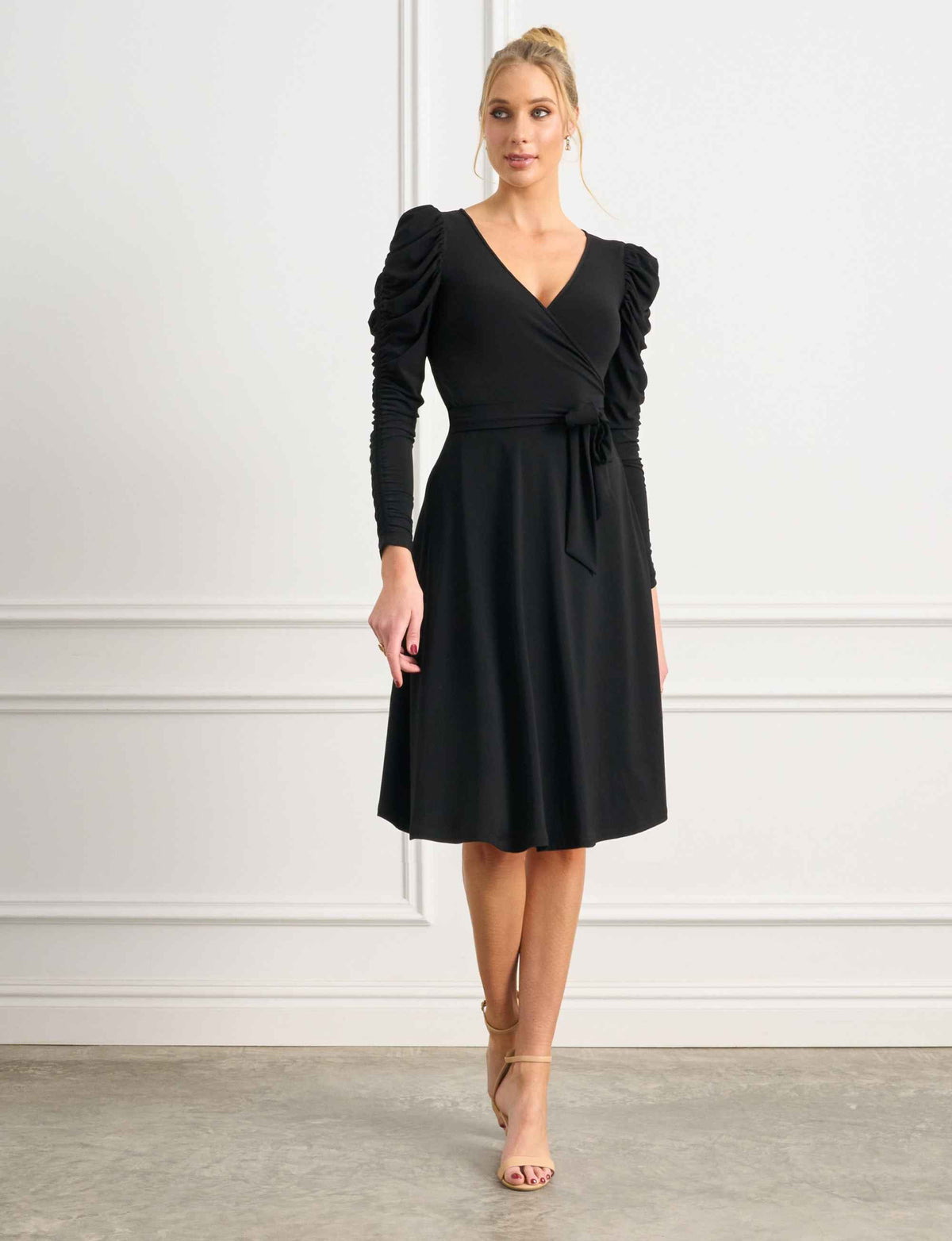 Coji 'LBD' Ruched Sleeve True Wrap Dress - FINAL SALE
