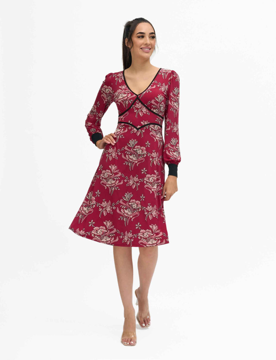 Autumn 'Lovely Lilies' Fit and Flare Dress NEW ARRIVAL