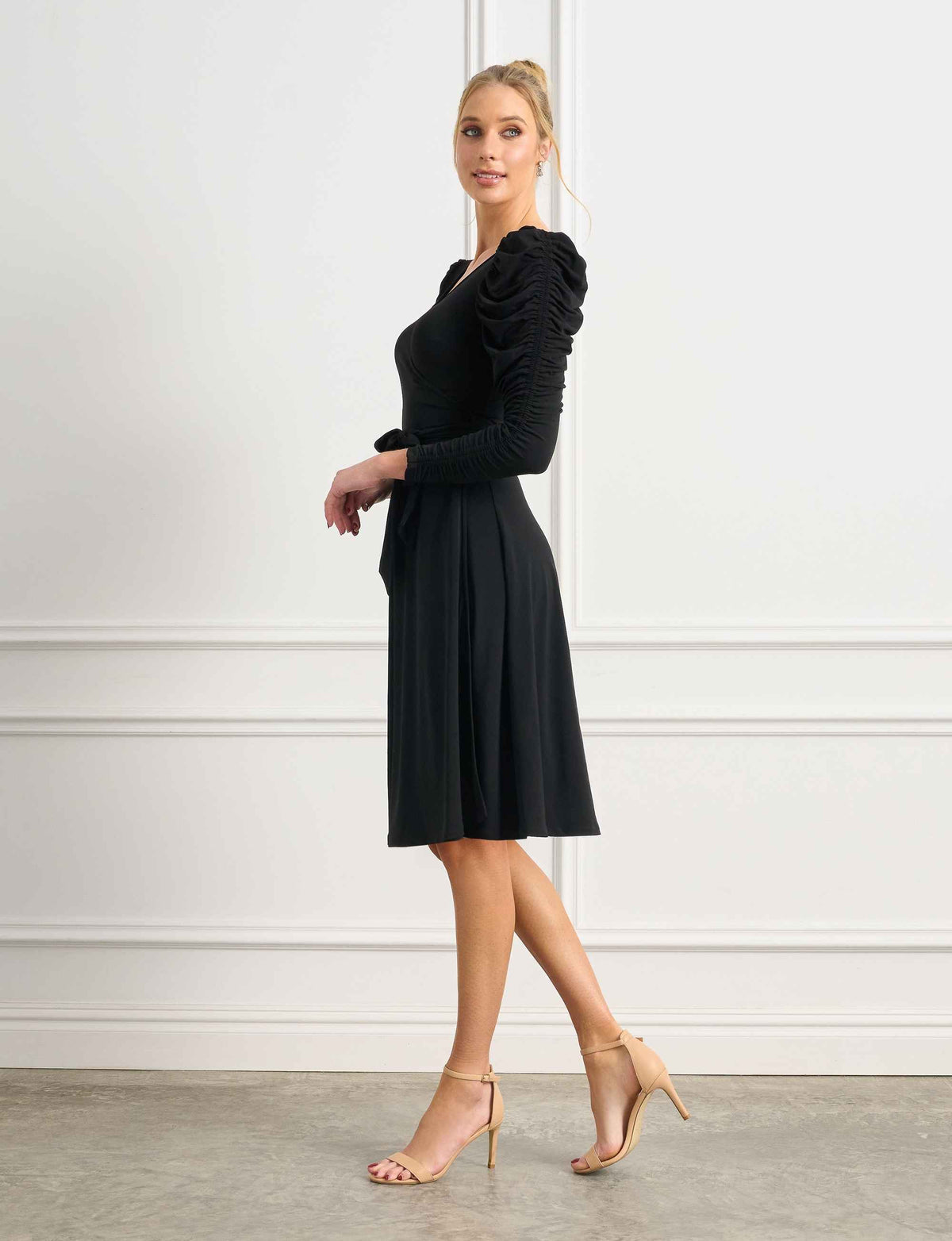 Coji 'LBD' Ruched Sleeve True Wrap Dress - FINAL SALE