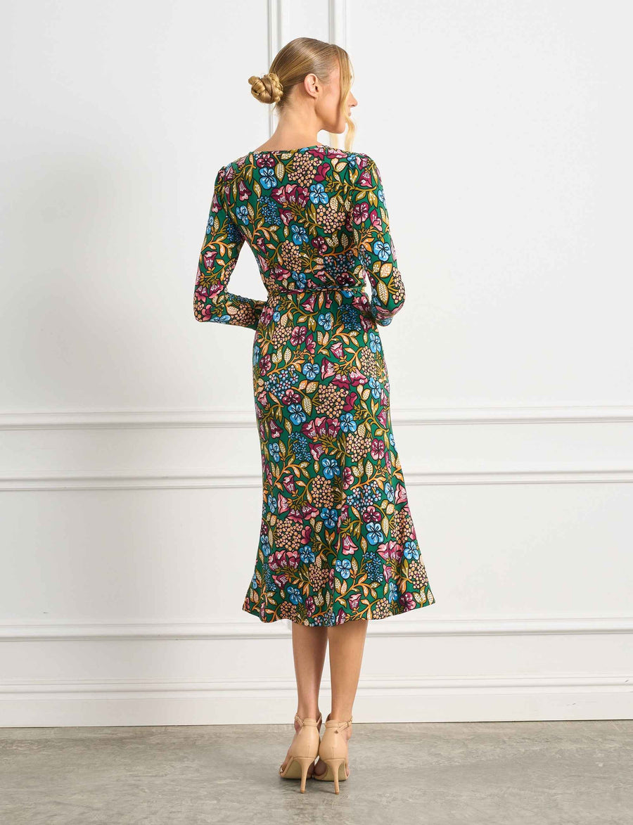 Lois 'Blooming Beauty Green' Sheath Dress with Teardrop Cutout FINAL SALE