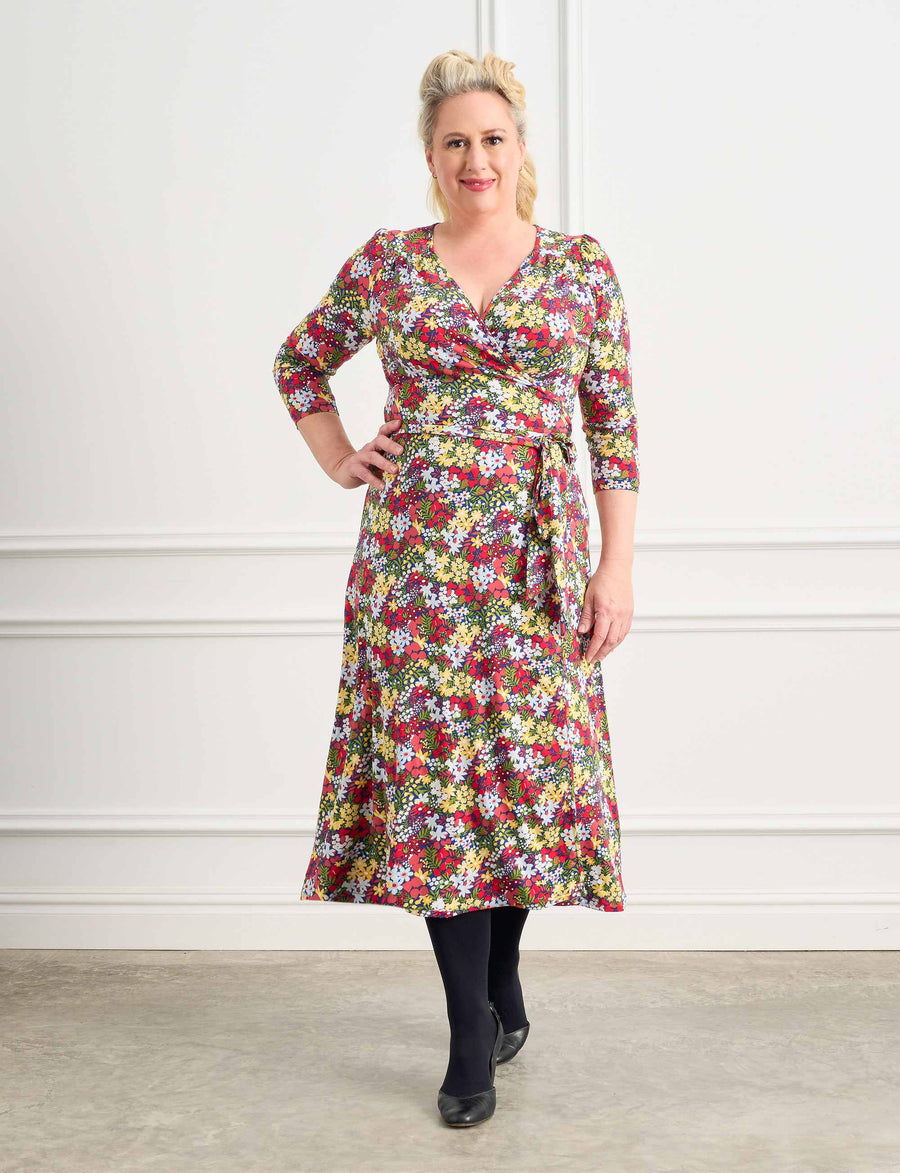 Milla 'A Floral Affair' True Wrap Midi Dress