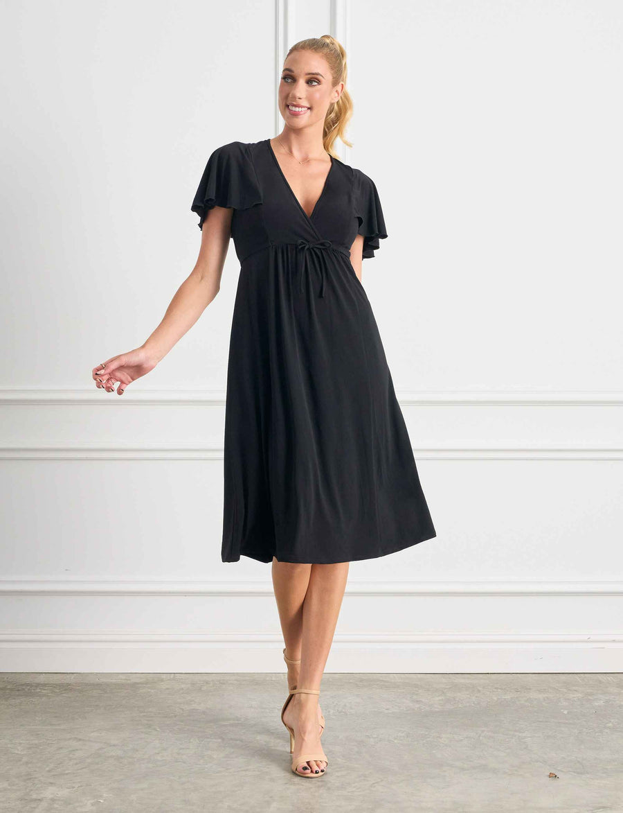 Teddi 'LBD' Empire Line Butterfly Sleeve Midi Dress - FINAL SALE Leona Edmiston Teddi 'LBD' Empire Line Butterfly Sleeve Midi Dress - FINAL SALE Leona Edmiston