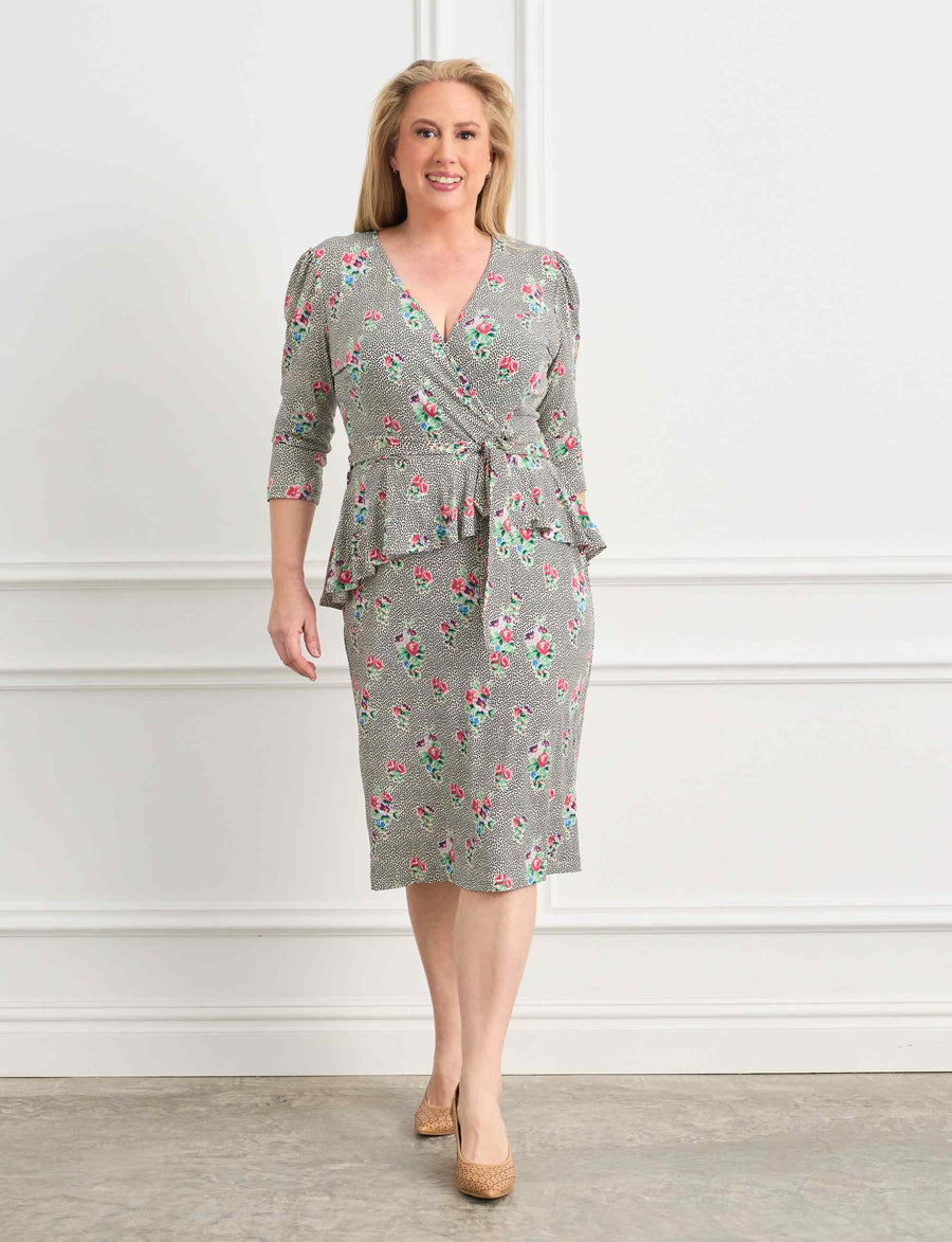 Anais 'High Tea' Knee Length dress with Peplum