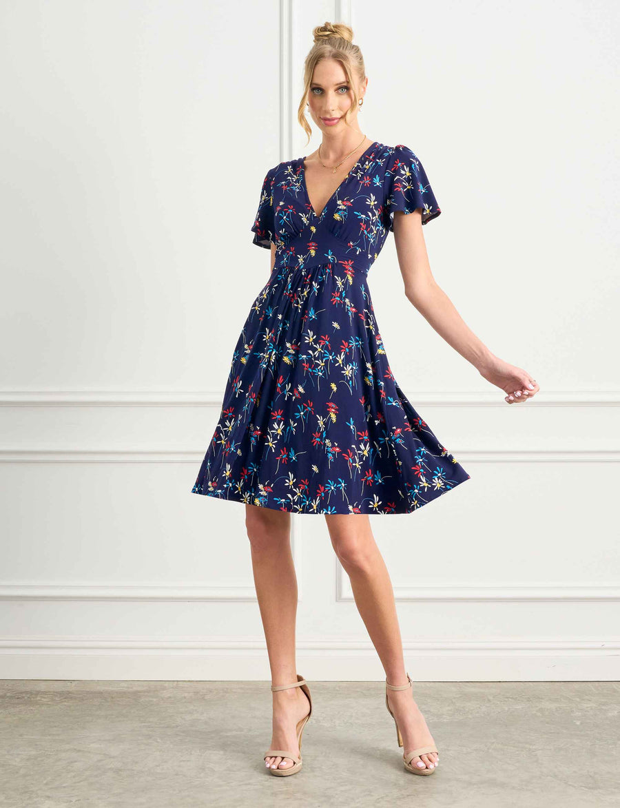 Juana 'Dashing Daisies' Butterfly Sleeve Dress