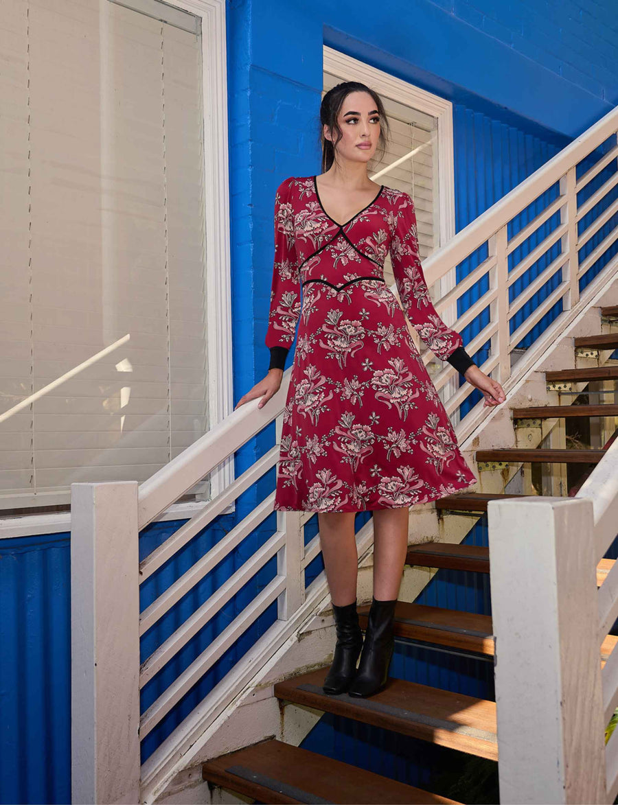 Autumn 'Lovely Lilies' Fit and Flare Dress NEW ARRIVAL
