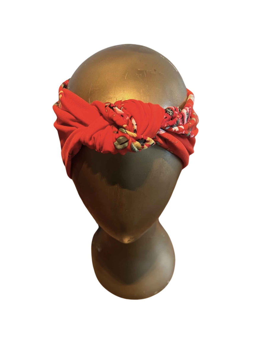 Printed Jersey Turban 'Scarlet Haze' FINAL SALE