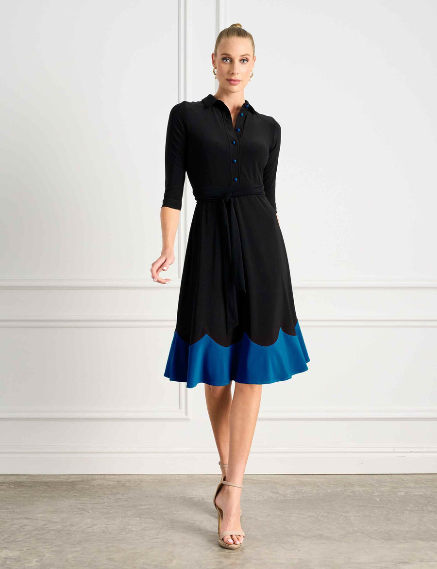 Susanna 'Aqua' Shirtmaker Knee Length Dress