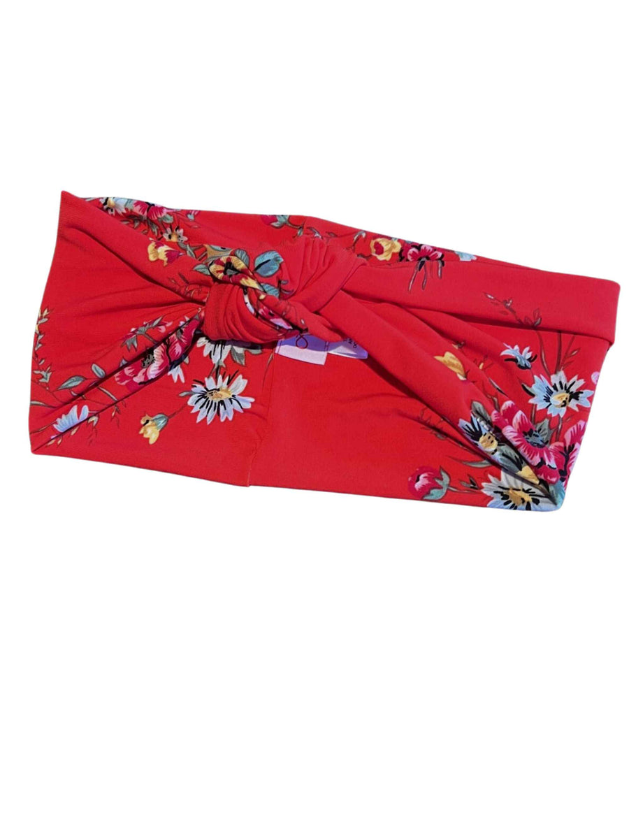 Printed Jersey Turban 'Scarlet Haze' FINAL SALE