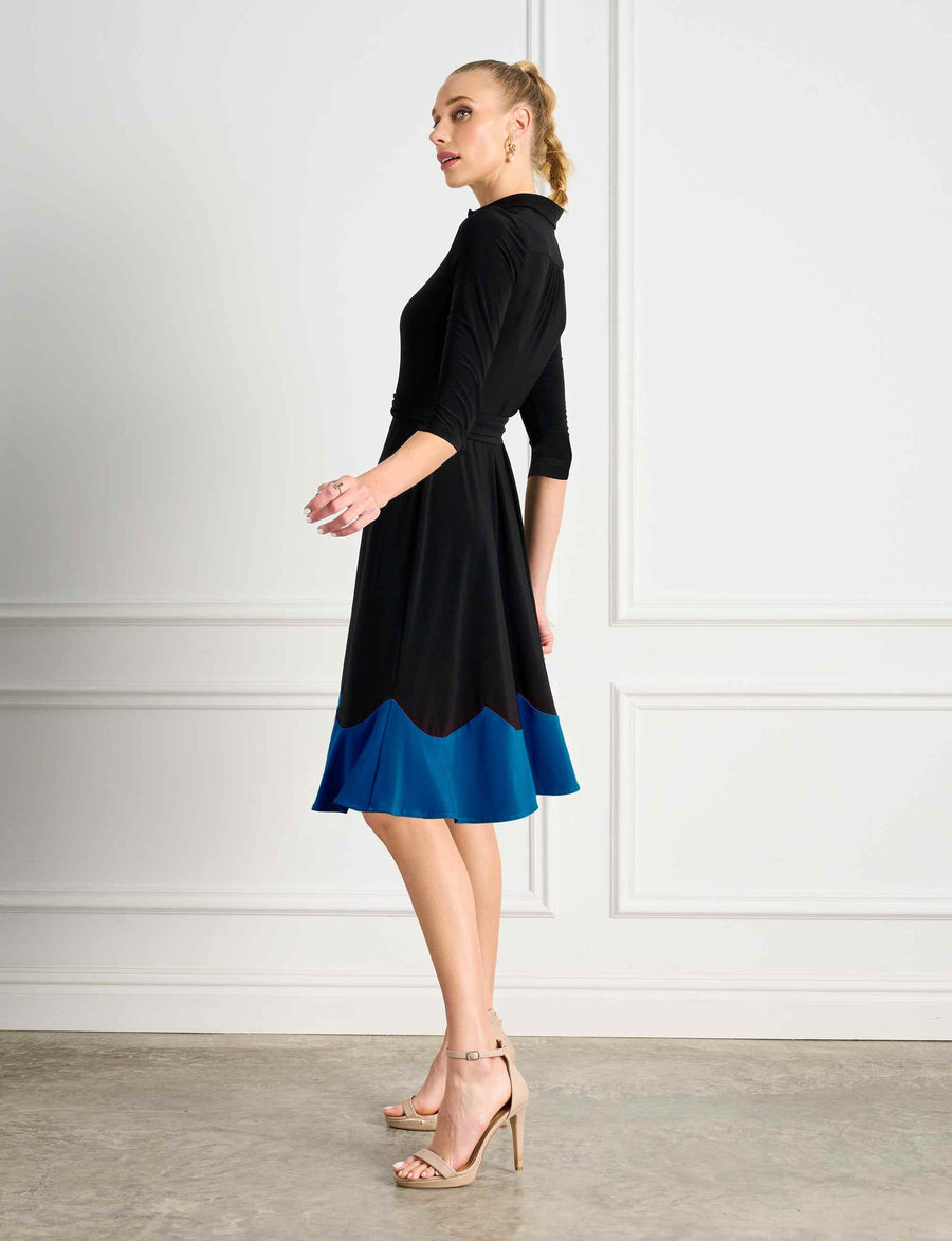 Susanna 'Aqua' Shirtmaker Knee Length Dress