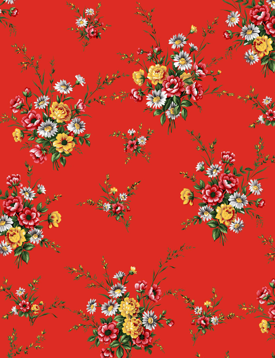 Printed Jersey Turban 'Scarlet Haze' FINAL SALE